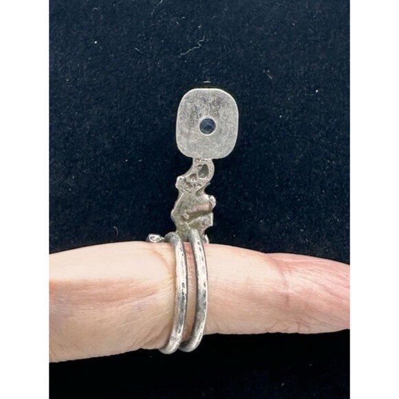 Artisan Handcrafted Tanzanite Ring Size 6.25 Adjustable Sterling Silver Unique - Picture 4 of 15